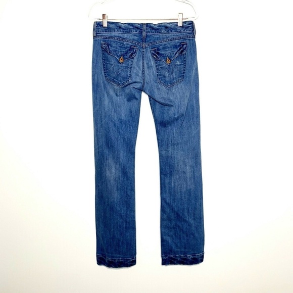 AG ADRIANO GOLDSCHMIED Jeans Women 29 Regular Button Fly Gold Stitch Pockets - Picture 2 of 7